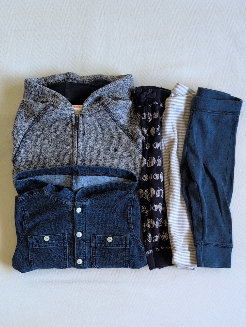 GYMBOREE | 5pc Streetwear Mix & Match Capsule Hoodie Denim Chambray Lot | 6-12M